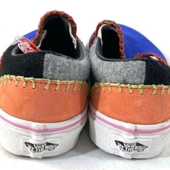 NWT Vans 'Off The Wall' Women's 8.5-Men's 7 Blue Multicolor Block Suede Loafers - Picture 4 of 6